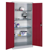 Stahlschrank 8922-052 S10164 lichtgrau, rubinrot 93,0 x 60,0 x 195,0 cm, aufgebaut